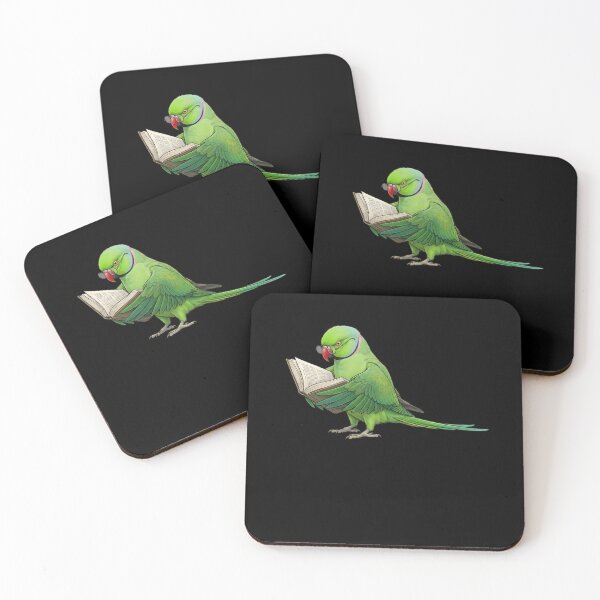 Item preview, Funny Green Ringneck Parakeet Parrots Reading Book Bird Lover designed and sold by TerryConnells.