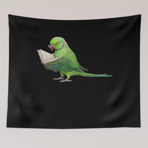 Item preview, Funny Green Ringneck Parakeet Parrots Reading Book Bird Lover designed and sold by TerryConnells.