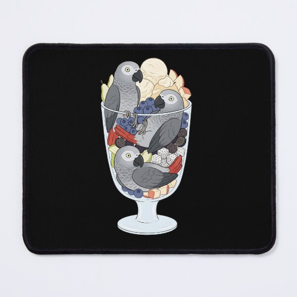 Item preview, Funny African Grey Parrots in Ice Cream Dessert designed and sold by DoodleTortle.