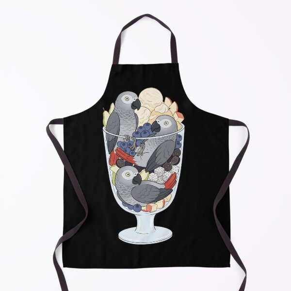 Item preview, Funny African Grey Parrots in Ice Cream Dessert designed and sold by DoodleTortle.