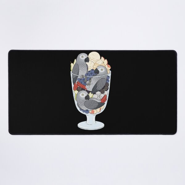 Item preview, Funny African Grey Parrots in Ice Cream Dessert designed and sold by DoodleTortle.