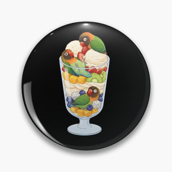 Item preview, Funny Black-cheeked Lovebird Parrots in Ice Cream Dessert designed and sold by DoodleTortle.