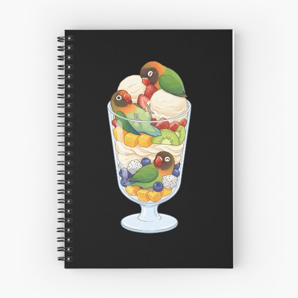 Item preview, Funny Black-cheeked Lovebird Parrots in Ice Cream Dessert designed and sold by DoodleTortle.