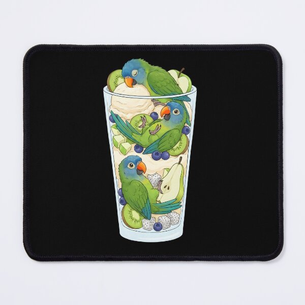 Item preview, Funny Blue Crowned Conure Parrots in Ice Cream Dessert designed and sold by DoodleTortle.