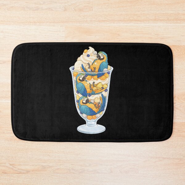 Item preview, Funny Blue and Gold Macaw Parrots in Ice Cream Dessert designed and sold by DoodleTortle.