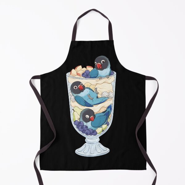 Item preview, Funny Blue Masked Lovebird Parrots in Ice Cream Dessert designed and sold by DoodleTortle.