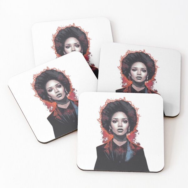 Item preview, Empowered Afro Woman Red Grunge Portrait Art designed and sold by Vikkokansana.