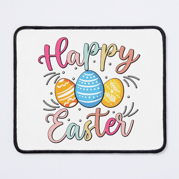 Item preview, Happy Easter Pastel Script with Colorful Eggs designed and sold by QuietBloom80.