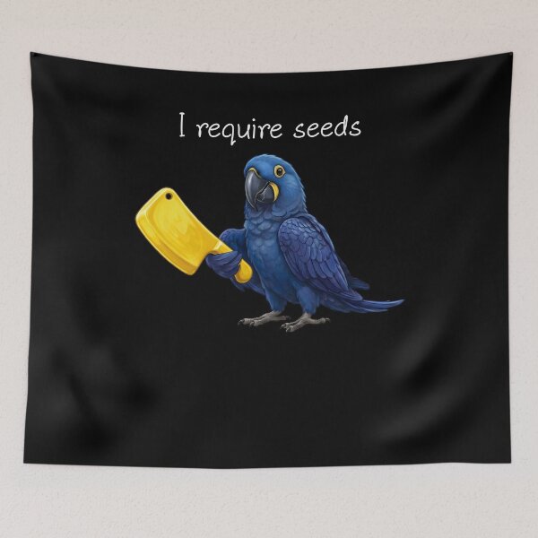 Item preview, Funny Hyacinth Macaw Parrot Require Seeds Bird Lover designed and sold by TerryConnells.