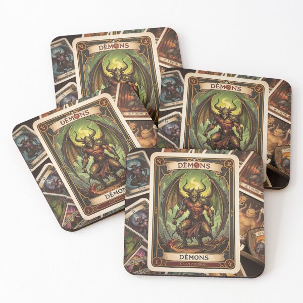 Item preview, Fantasy Demon Card – Dark Tarot Style Demon Illustration designed and sold by FrenchRomani.