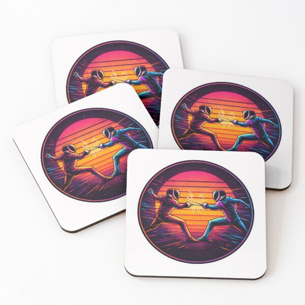 Item preview, Synthwave Fencing Clash Sunset designed and sold by ChillCharmStudio.