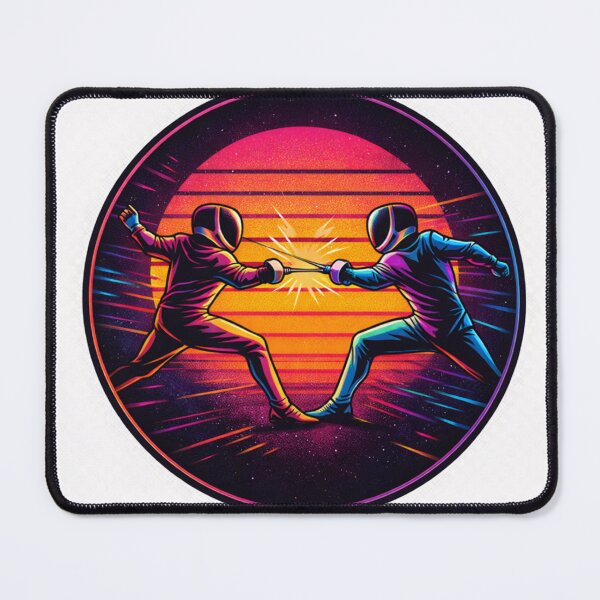 Item preview, Synthwave Fencing Clash Sunset designed and sold by ChillCharmStudio.