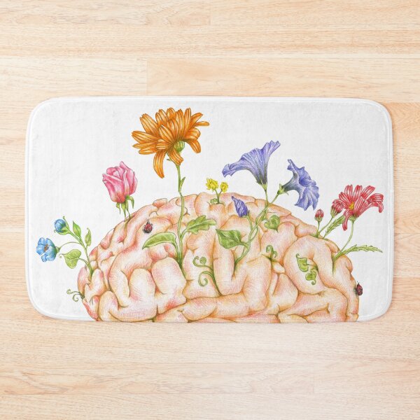 Item preview, Flower Mind – Surreal Brain with Flowers Pencil Drawing designed and sold by AlisaArtDecor.