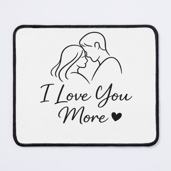 Item preview, I Love You More Romantic Couple Love Quote Minimalist Design designed and sold by Lovestickerco.
