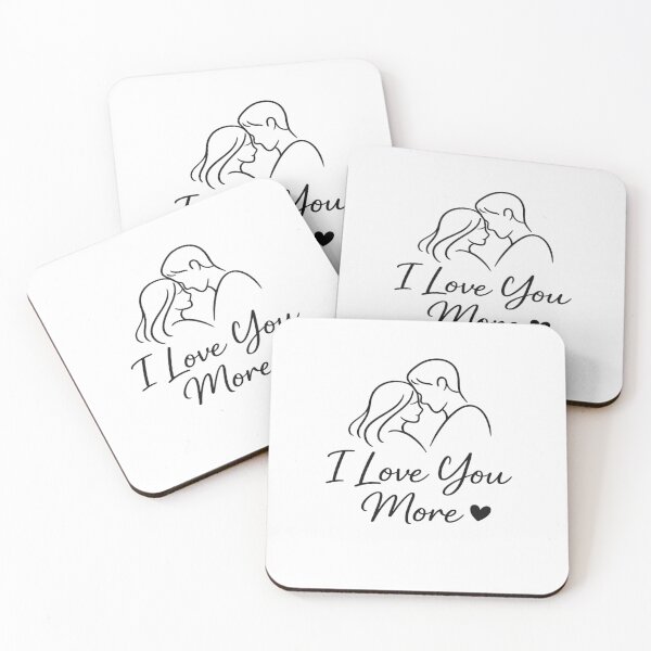 Item preview, I Love You More Romantic Couple Love Quote Minimalist Design designed and sold by Lovestickerco.