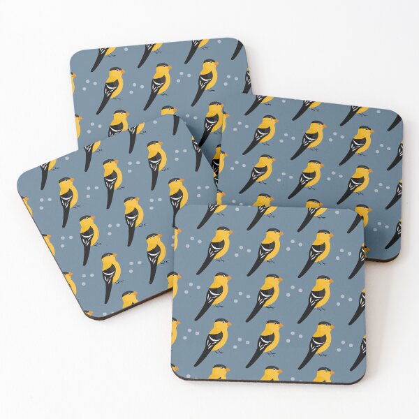 Item preview, American goldfinches on blue designed and sold by reneesillus.