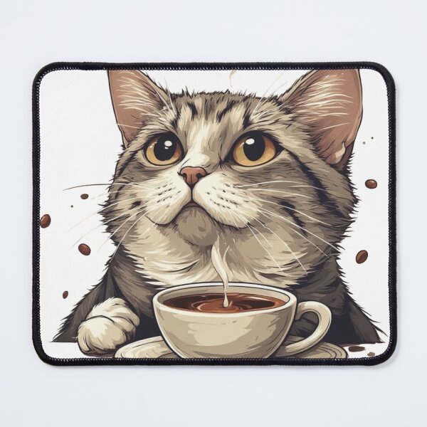 Item preview, Adorable Kitten Enjoying Hot Cup Coffee designed and sold by sanorastyle.