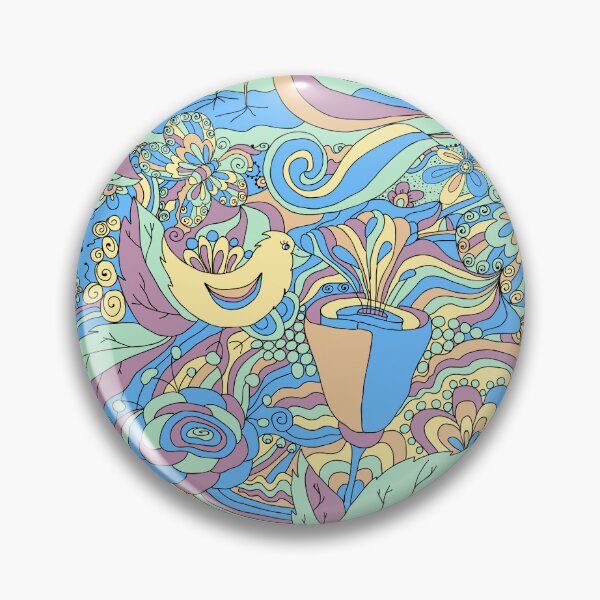 Artikelvorschau, Boho-Vögel und -Blumen – Farbenfrohes psychedelisches Naturmuster entworfen und verkauft von AlisaArtDecor.