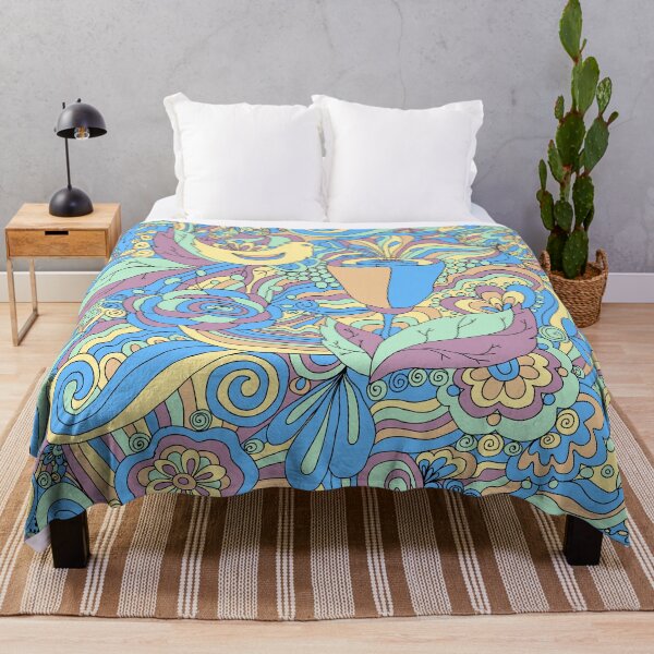 Item preview, Boho Birds and Flowers – Colorful Psychedelic Nature Pattern designed and sold by AlisaArtDecor.