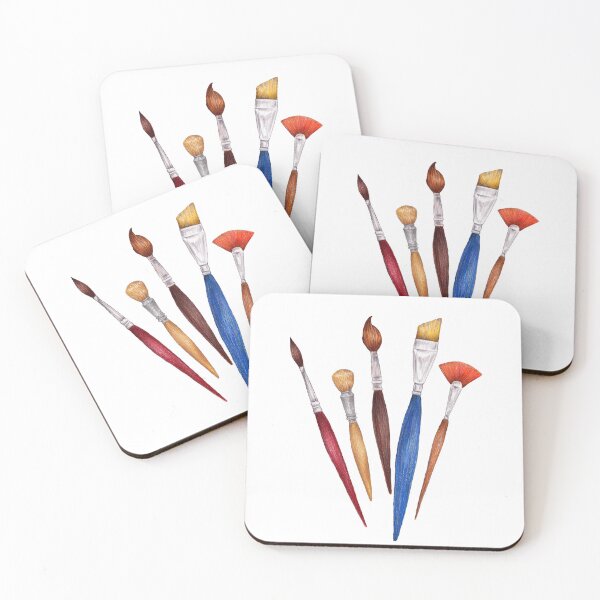 Item preview, Watercolor Paint Brushes – Artist Tools Illustration designed and sold by AlisaArtDecor.