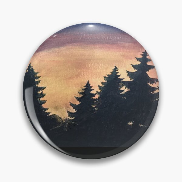 Item preview, Acrylic painting of tree silhouettes and birds in the first morning light designed and sold by creaphyl28.