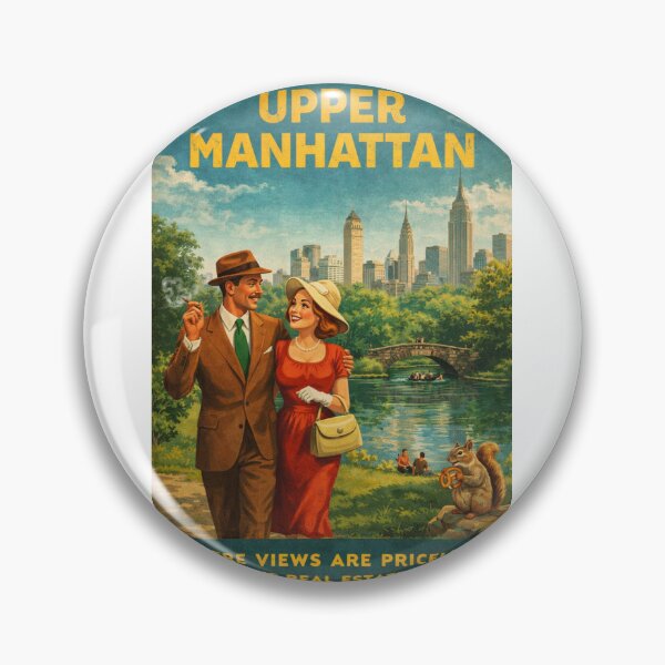 Item preview, Upper Manhattan New York Vintage Central Park Skyline Scene designed and sold by Aryabek.