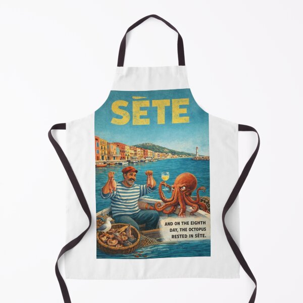 Item preview, Sète France Vintage Fishing Harbor Mediterranean Scene designed and sold by Aryabek.