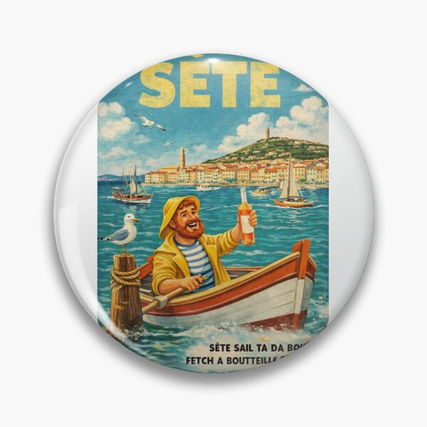 Item preview, Sète France Vintage Mediterranean Harbor and Rosé Scene designed and sold by Aryabek.