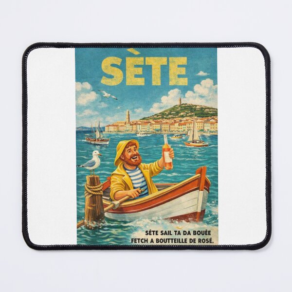 Item preview, Sète France Vintage Mediterranean Harbor and Rosé Scene designed and sold by Aryabek.