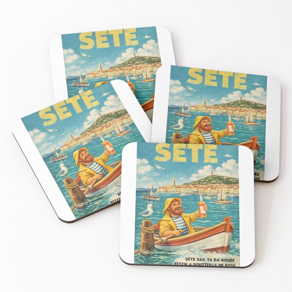 Item preview, Sète France Vintage Mediterranean Harbor and Rosé Scene designed and sold by Aryabek.