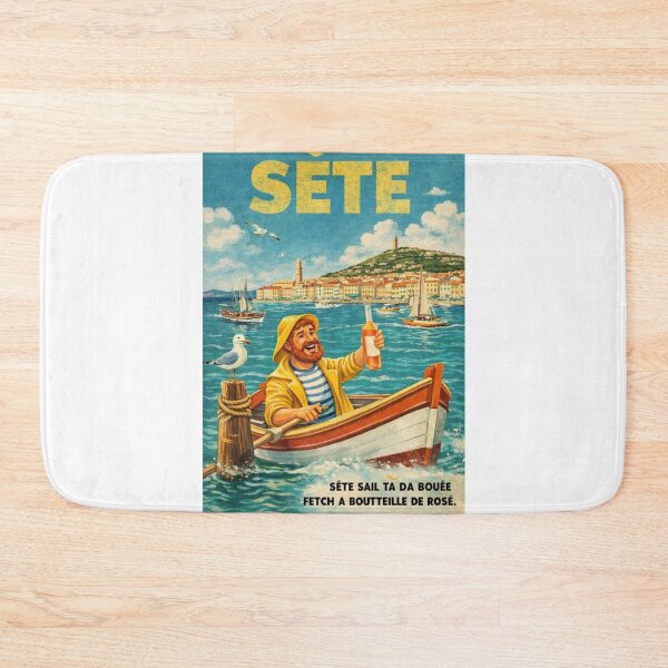 Item preview, Sète France Vintage Mediterranean Harbor and Rosé Scene designed and sold by Aryabek.