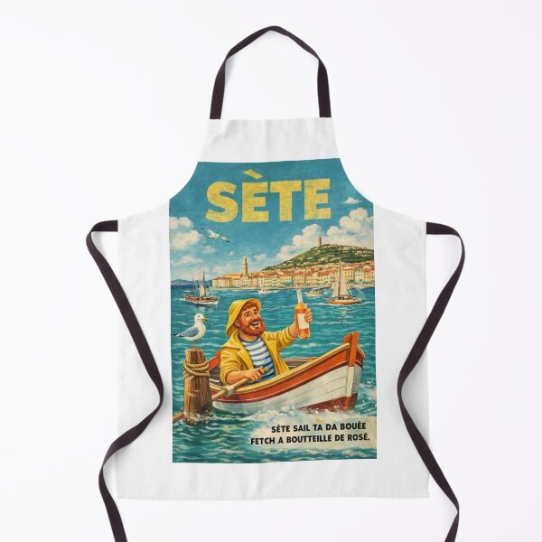 Item preview, Sète France Vintage Mediterranean Harbor and Rosé Scene designed and sold by Aryabek.