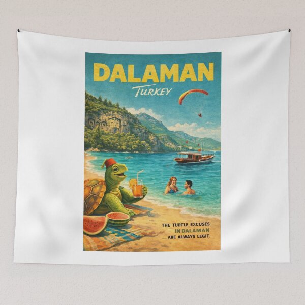Item preview, Dalaman Turkey Vintage Mediterranean Beach Travel Scene designed and sold by Aryabek.