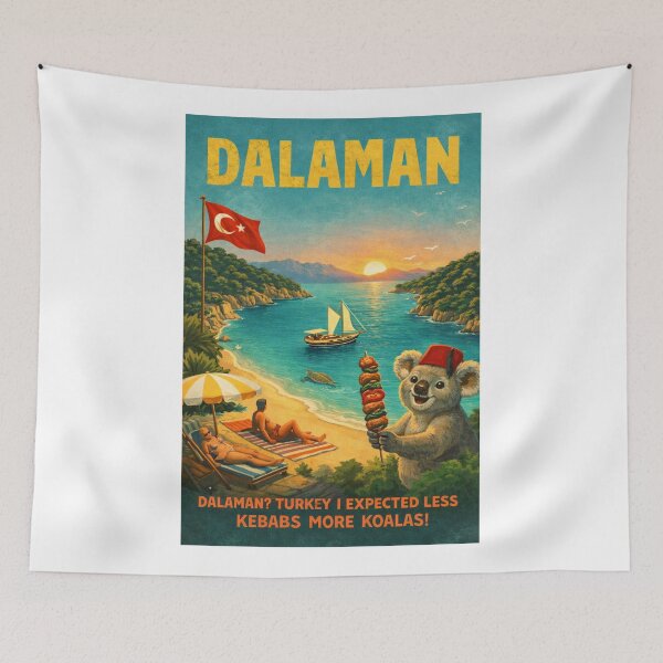 Item preview, Dalaman Turkey Vintage Mediterranean Coast Sunset Scene designed and sold by Aryabek.