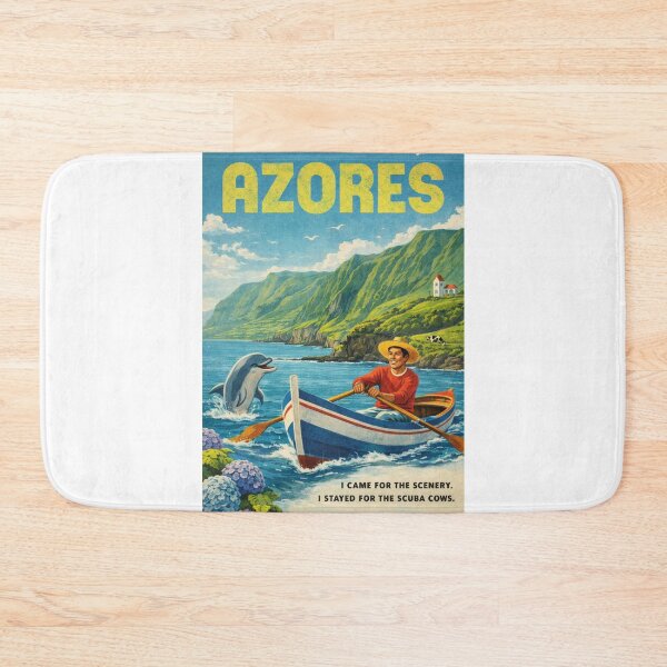 Item preview, Azores Portugal Vintage Atlantic Island Coastal Scene designed and sold by Aryabek.