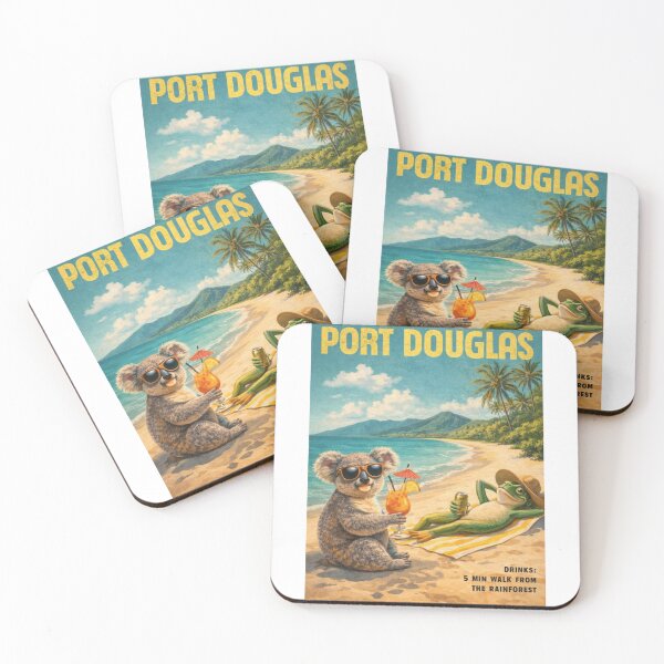 Item preview, Port Douglas Australia Vintage Tropical Beach Scene designed and sold by Aryabek.
