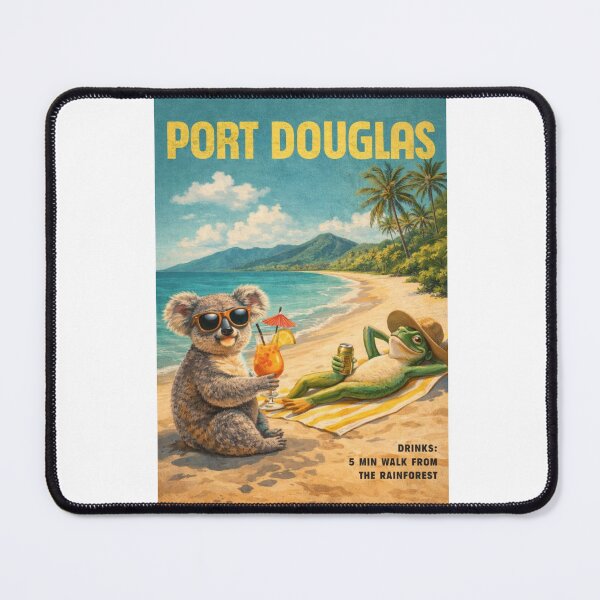 Item preview, Port Douglas Australia Vintage Tropical Beach Scene designed and sold by Aryabek.