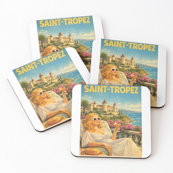 Item preview, Saint-Tropez France Vintage Riviera Luxury Coast Scene designed and sold by Aryabek.