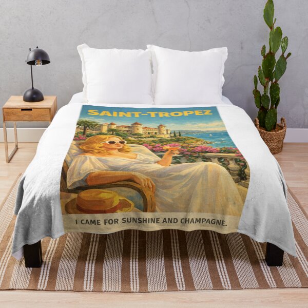 Item preview, Saint-Tropez France Vintage Riviera Luxury Coast Scene designed and sold by Aryabek.