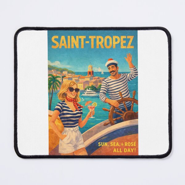 Item preview, Saint-Tropez France Vintage Harbor and Rosé Riviera designed and sold by Aryabek.