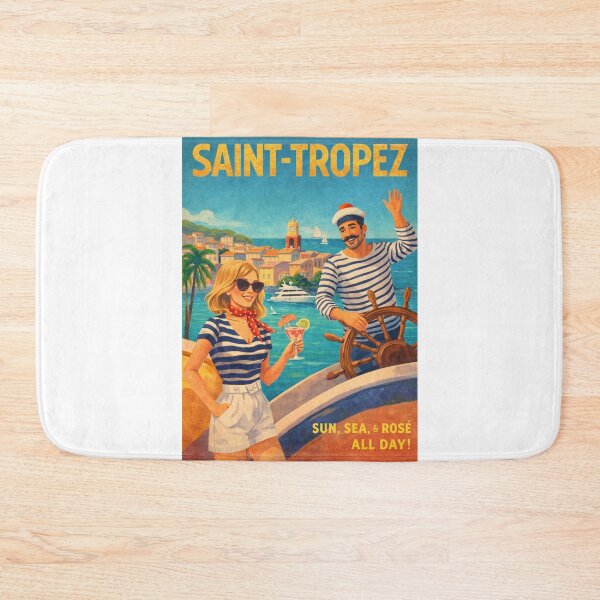 Item preview, Saint-Tropez France Vintage Harbor and Rosé Riviera  designed and sold by Aryabek.