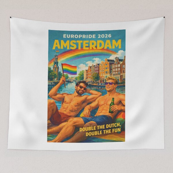 Item preview, Amsterdam EuroPride 2026 Rainbow Canal Celebration Poster designed and sold by Aryabek.