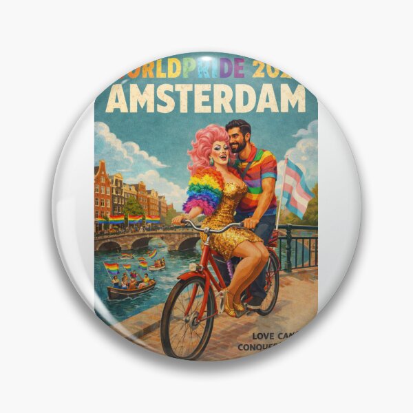 Item preview, WorldPride 2026 Amsterdam Canal Bicycle Celebration Gay Drag Queen designed and sold by Aryabek.