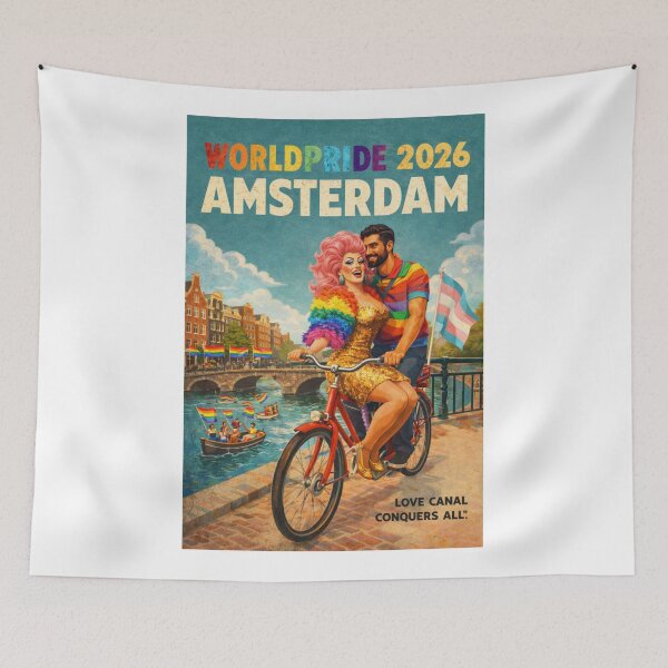 Item preview, WorldPride 2026 Amsterdam Canal Bicycle Celebration Gay Drag Queen designed and sold by Aryabek.
