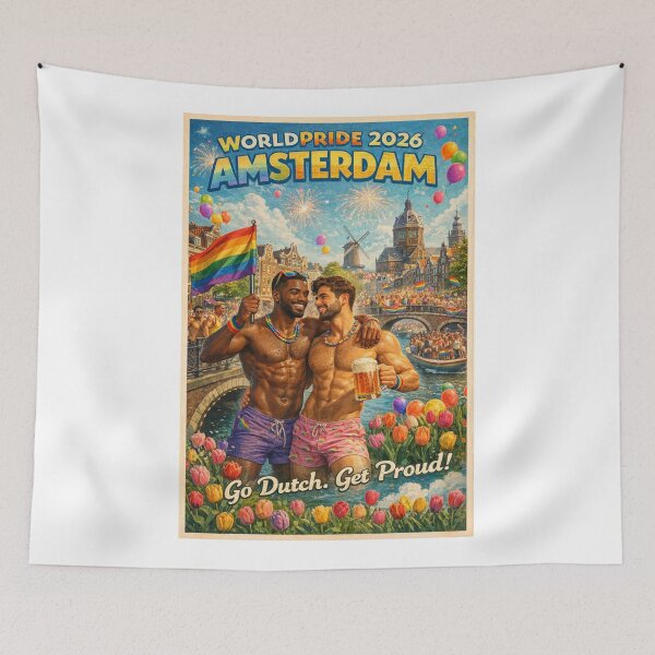 Item preview, WorldPride 2026 Amsterdam Canal Pride Festival Gay Retro designed and sold by Aryabek.