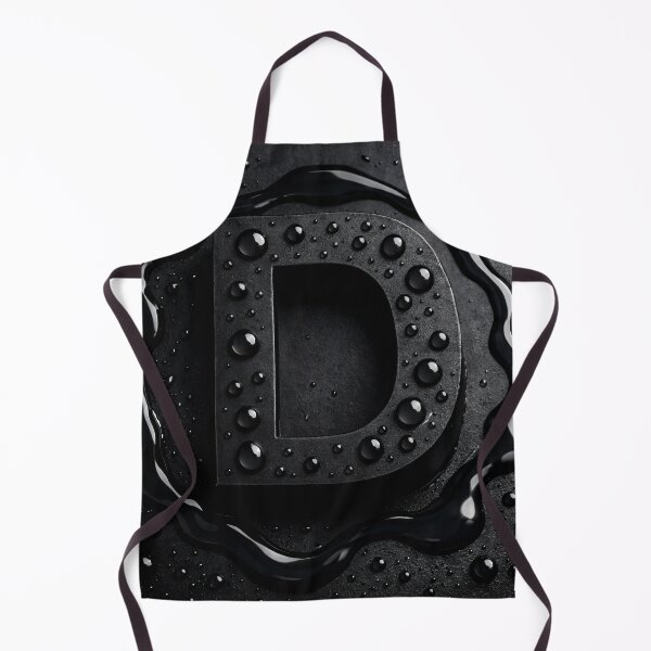 Item preview, Black Letter D Monogram – Dark Glossy Water Droplets Minimal 3D Typography designed and sold by Kaleidoscope Print.