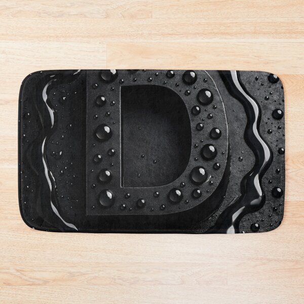 Item preview, Black Letter D Monogram – Dark Glossy Water Droplets Minimal 3D Typography designed and sold by Kaleidoscope Print.