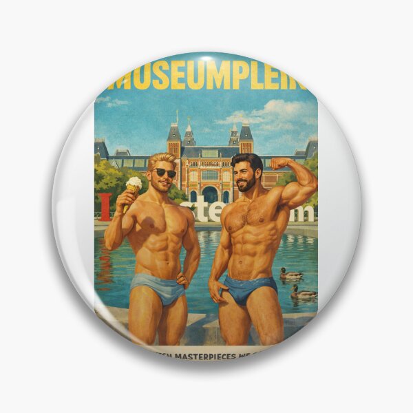 Item preview, Museumplein Amsterdam Rijksmuseum Retro Travel Scene designed and sold by Aryabek.