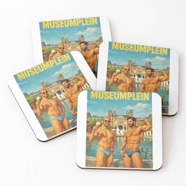 Item preview, Museumplein Amsterdam Rijksmuseum Retro Travel Scene designed and sold by Aryabek.