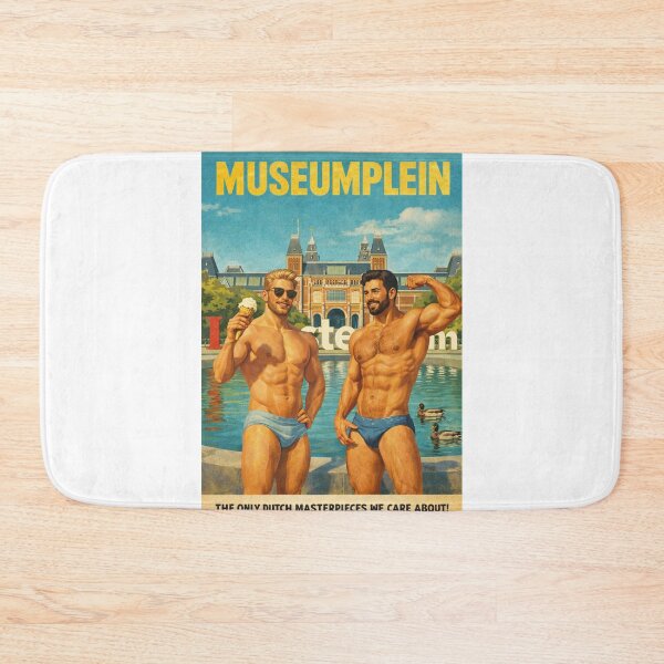 Item preview, Museumplein Amsterdam Rijksmuseum Retro Travel Scene designed and sold by Aryabek.